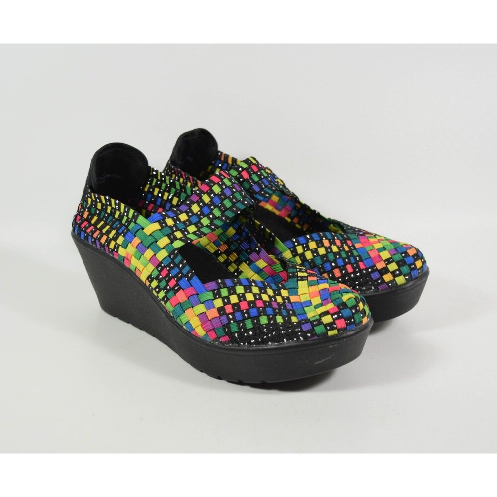 Steven Steve Madden Brice Colorful Woven Platform Mary Jane Clogs Shoes Sz 7